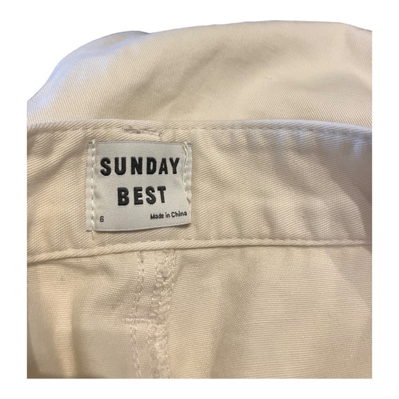 Sunday Best Cream Pants 100% Cotton High Rise 6 - Picture 4 of 6